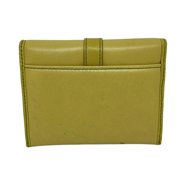 COACH - Yellow Beige Leather Card Case - Picture 2 of 4